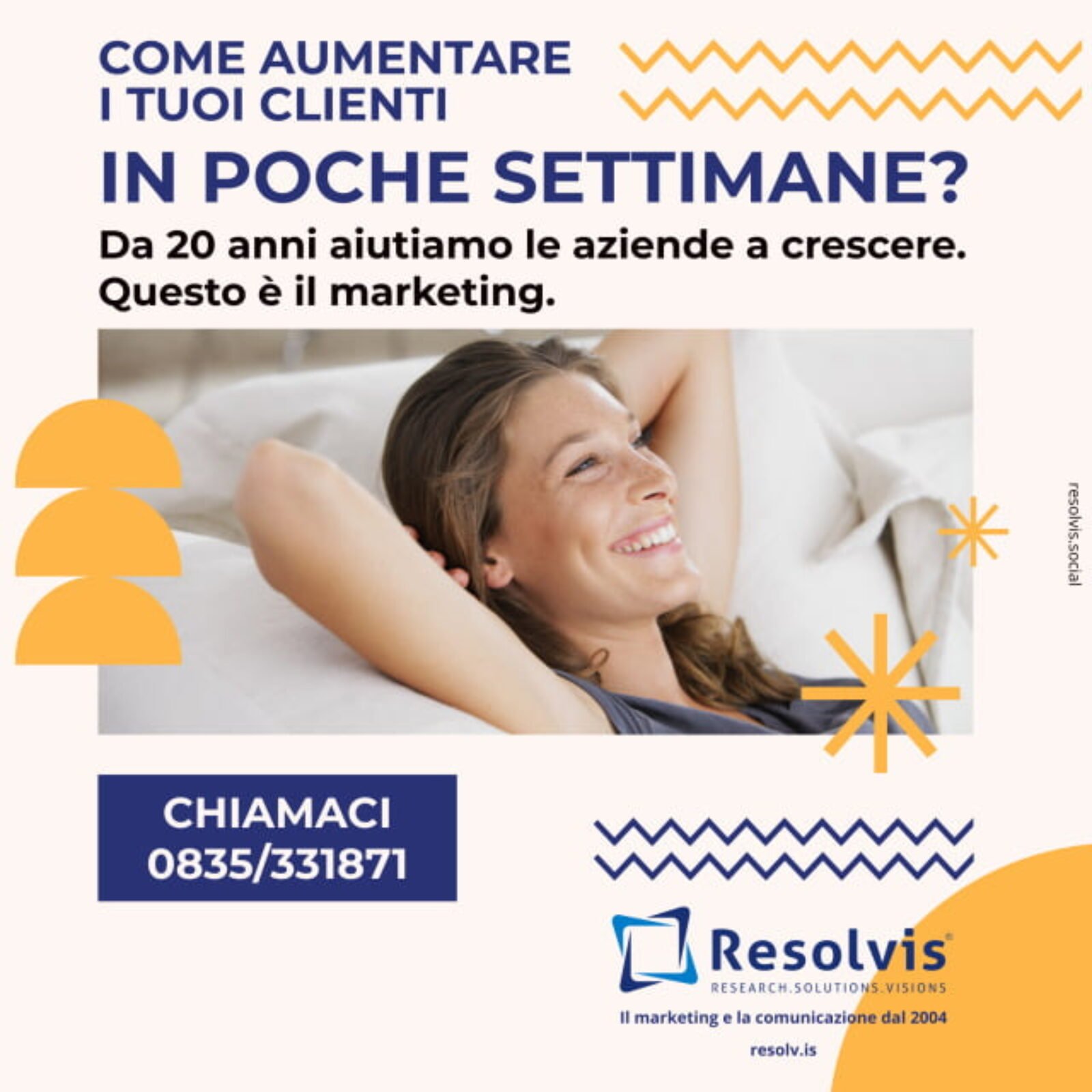 Come aumentare i tuoi clienti in poche settimane? 🆙
Da 20 anni aiutiamo le aziende a crescere….